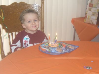 Happy Birthday to You!
Braydon about to blow the candles out!
